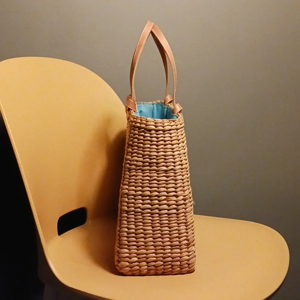 Kate Spade Vintage 90s Raffia Floral Straw Tote - Picture 6 of 13